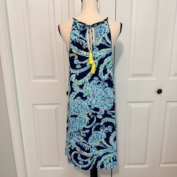 Lilly Pulitzer Pima Cotton Blue and Green Halter‎ Women’s Dress size Medium - Picture 5 of 16
